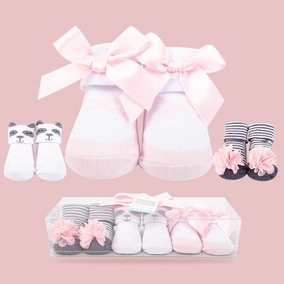 Baby Girl Newborn Baby 3 Pairs Socks Set 58258 - 0528 - Little Kooma