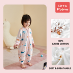 Baby Wearable Muslin Blanket Long Sleeve Sleeping Bag 3-Way Zipper Pink - Little Kooma