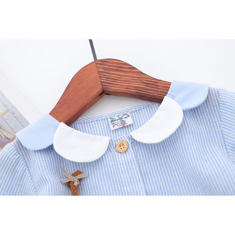 Girl's Long Sleeve Collar Shirt w Lion - Little Kooma