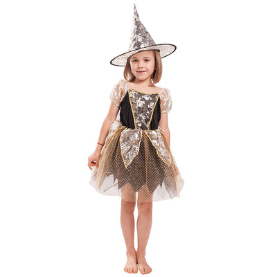 Kids Halloween Costume Embroidered Skele Witch - Little Kooma