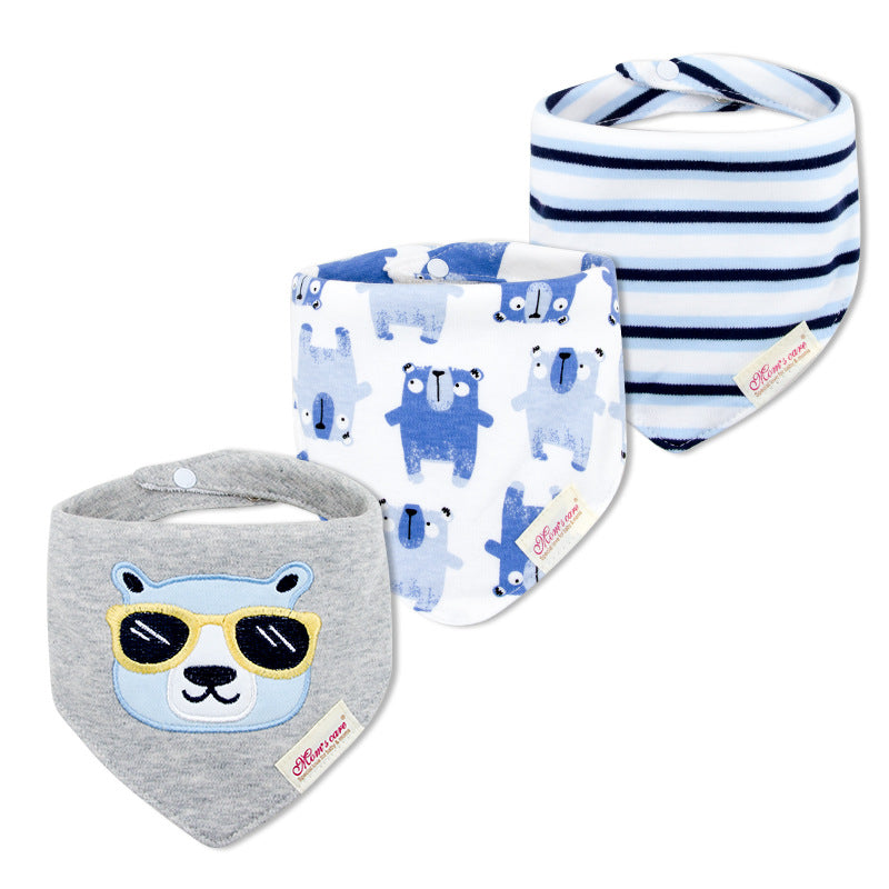Baby Boy Cotton Towel Bibs 3 Piece Pack - 0719 - Little Kooma
