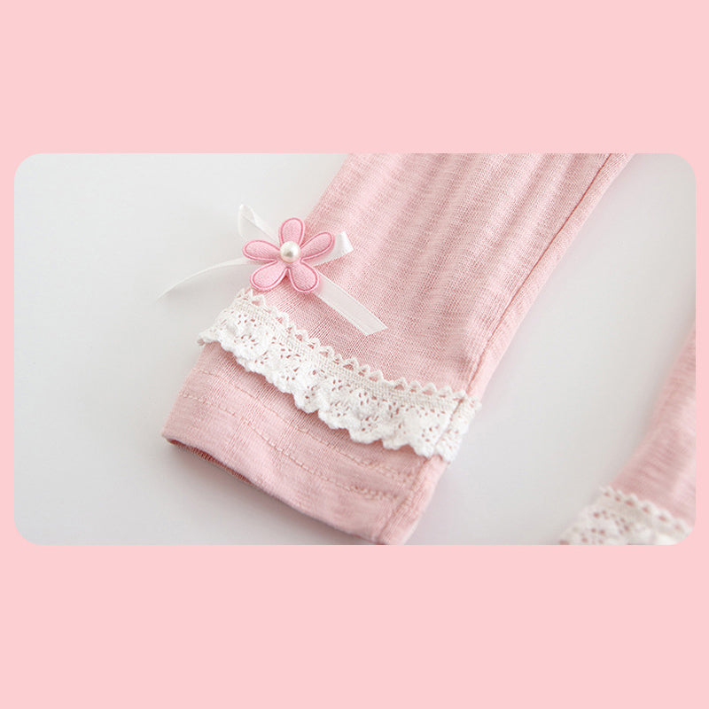Baby Girl's Leggings w Little Flower Decoration - 0524 - Little Kooma