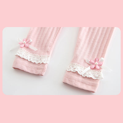 Baby Girl's Leggings w Little Flower Decoration - 0524 - Little Kooma