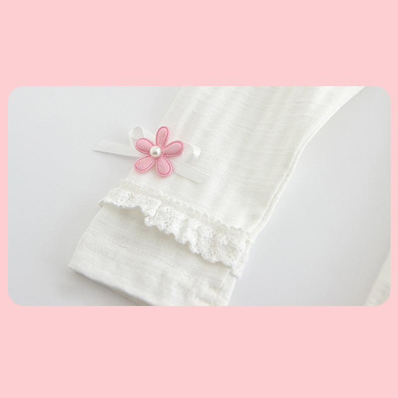 Baby Girl's Leggings w Little Flower Decoration - 0524 - Little Kooma