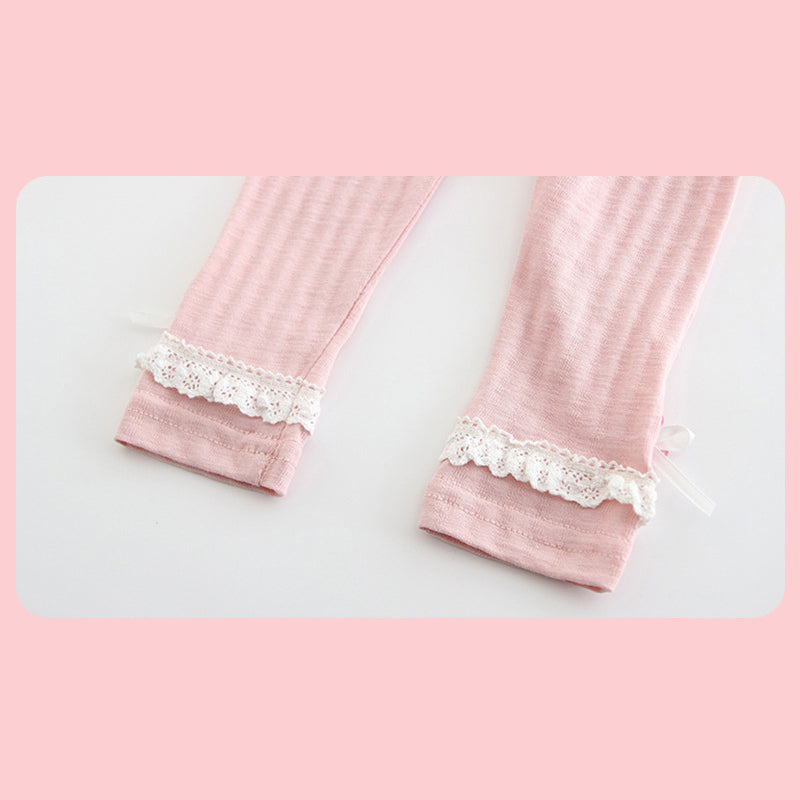 Baby Girl's Leggings w Little Flower Decoration - 0524 - Little Kooma