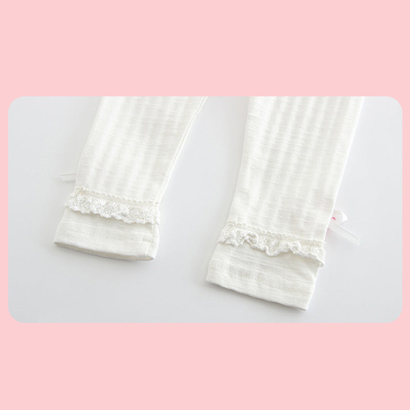 Baby Girl's Leggings w Little Flower Decoration - 0524 - Little Kooma
