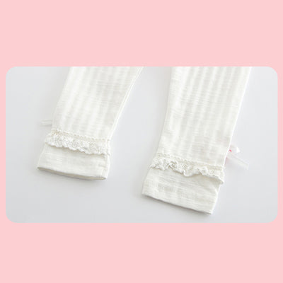 Baby Girl's Leggings w Little Flower Decoration - 0524 - Little Kooma