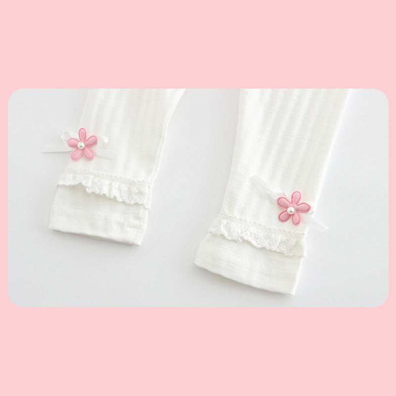 Baby Girl's Leggings w Little Flower Decoration - 0524 - Little Kooma