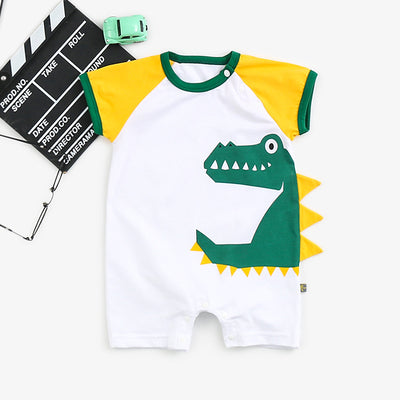 Baby Dinosaur Romper Splicing Sleeves - 0616 - Little Kooma