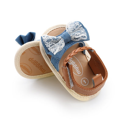 Baby Girl Denim Bowtie Sandals - 0912 - Little Kooma