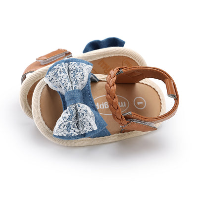 Baby Girl Denim Bowtie Sandals - 0912 - Little Kooma