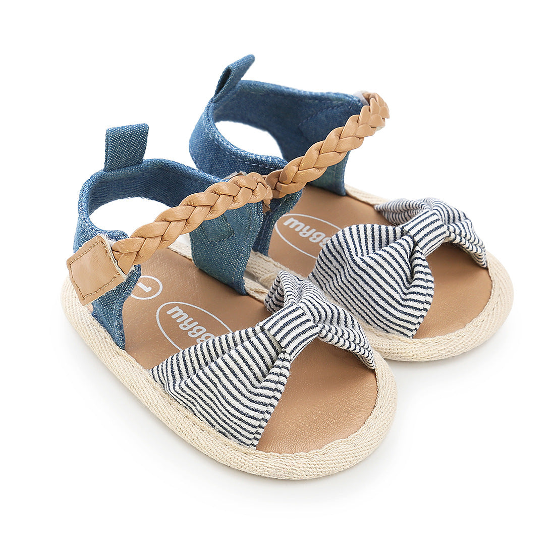 Baby Girl Denim Bowtie Sandals - 0912 - Little Kooma
