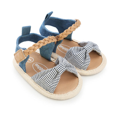 Baby Girl Denim Bowtie Sandals - 0912 - Little Kooma