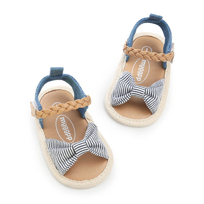 Baby Girl Denim Bowtie Sandals - 0912 - Little Kooma
