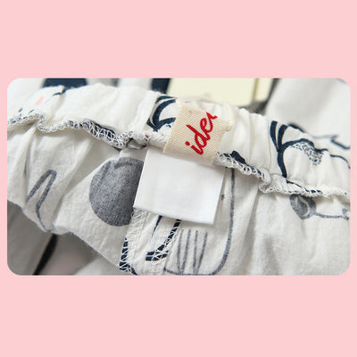 Baby Girl's Cotton Pants w Bunnies n Cats - Little Kooma