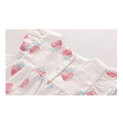 Baby Girl Strawberry Dress n Knicker n Headwrap 3 Piece Set - Little Kooma