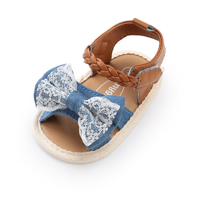 Baby Girl Denim Bowtie Sandals - 0912 - Little Kooma