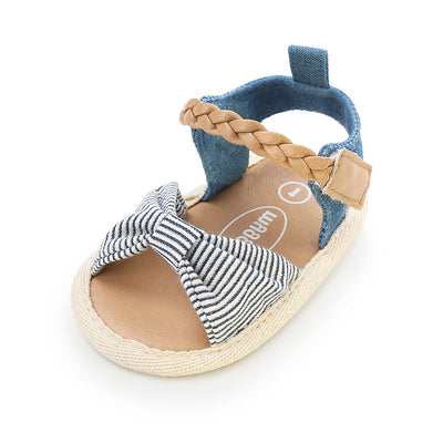 Baby Girl Denim Bowtie Sandals - 0912 - Little Kooma