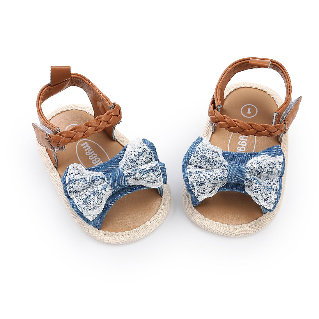 Baby Girl Denim Bowtie Sandals - 0912 - Little Kooma