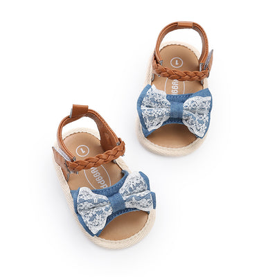 Baby Girl Denim Bowtie Sandals - 0912 - Little Kooma