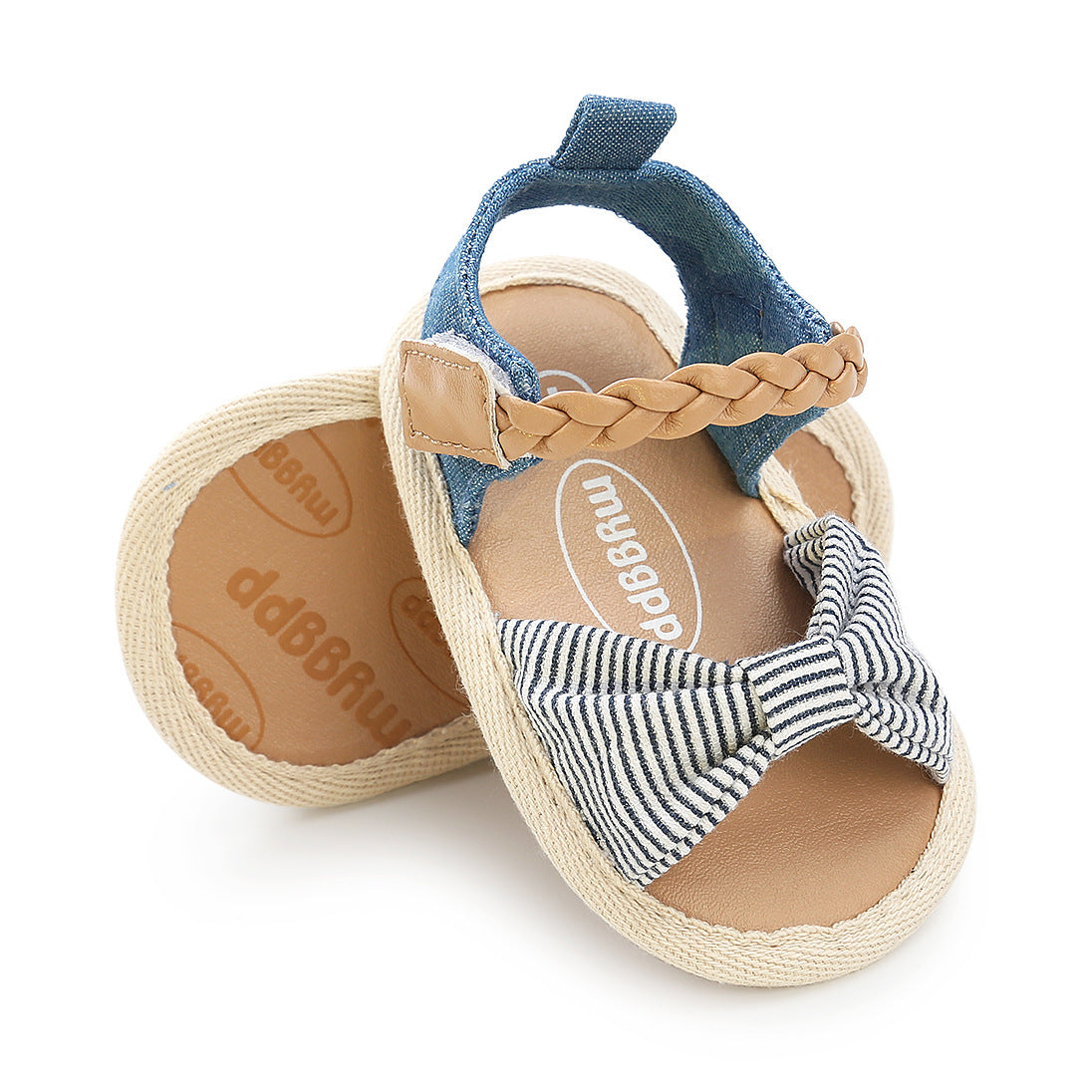 Baby Girl Denim Bowtie Sandals - 0912 - Little Kooma