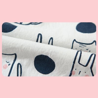 Baby Girl's Cotton Pants w Bunnies n Cats - Little Kooma