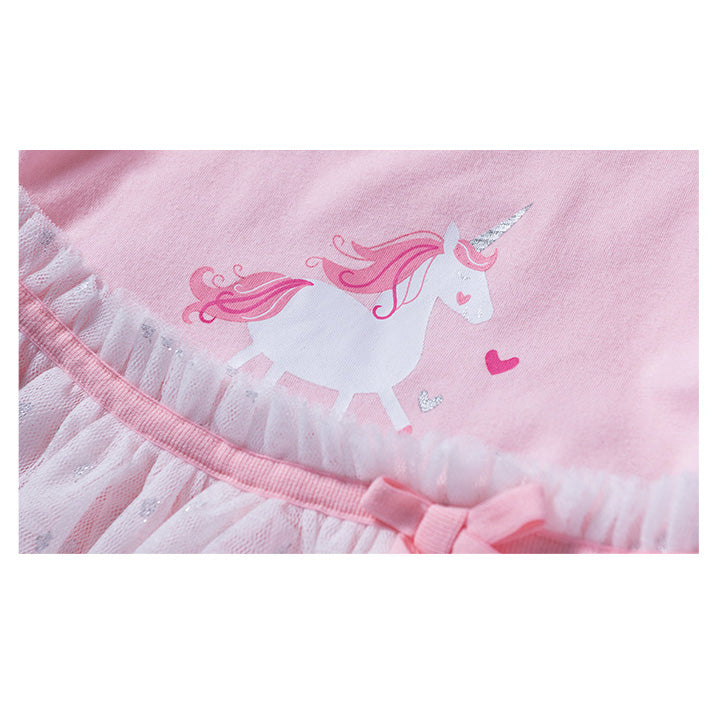 Baby Girl Skirt Romper w Unicorn - Little Kooma