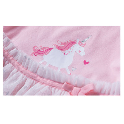 Baby Girl Skirt Romper w Unicorn - Little Kooma