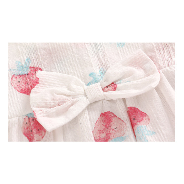 Baby Girl Strawberry Dress n Knicker n Headwrap 3 Piece Set - Little Kooma