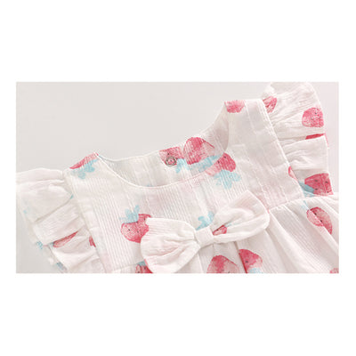 Baby Girl Strawberry Dress n Knicker n Headwrap 3 Piece Set - Little Kooma