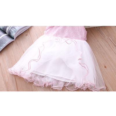 Girls Voile Lace Splicing Cheongsam Dress w Bag - Little Kooma