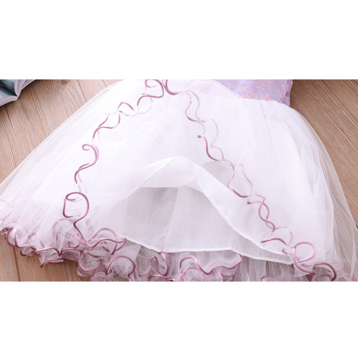 Girls Voile Lace Splicing Cheongsam Dress w Bag - Little Kooma