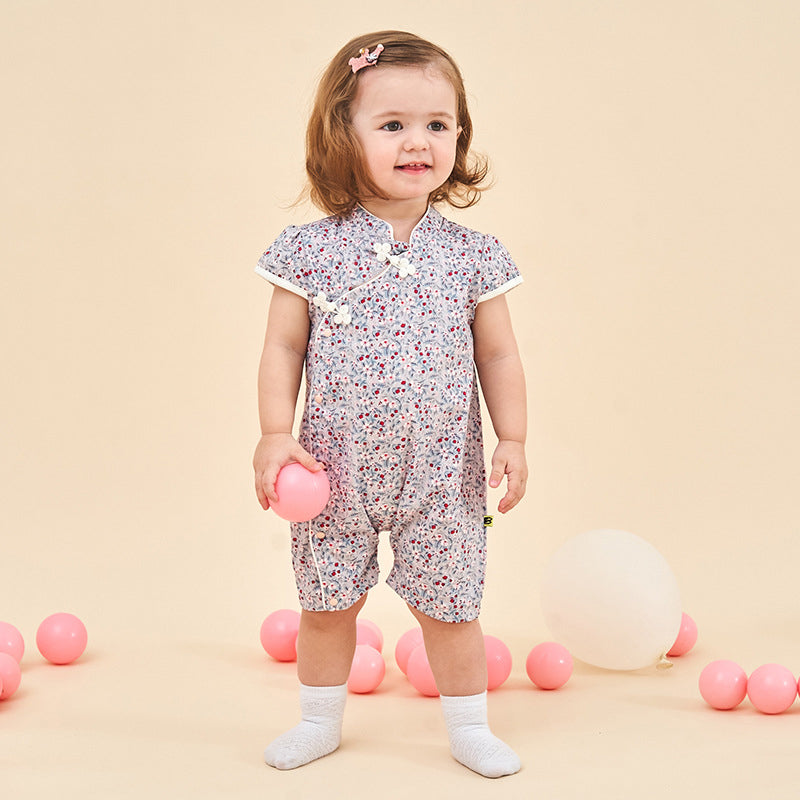 Baby Girl's Purple Cheongsam Romper - 1028 - Little Kooma