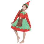 Kids Christmas Outfit Christmas Elf Red n Green Dress Set - Little Kooma