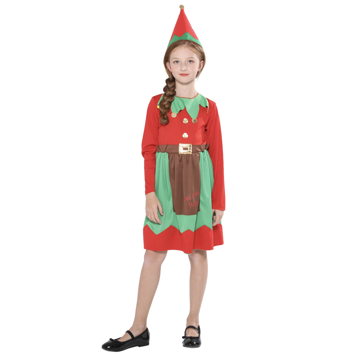 Kids Christmas Outfit Christmas Elf Red n Green Dress Set - Little Kooma