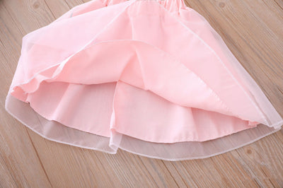 Kids Girls Voile Cheongsam Set Top n Skirt Pink Embroidered Peach Flowers CNY Chinese New Year Outfit - Little Kooma