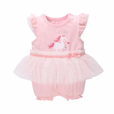 Baby Girl Skirt Romper w Unicorn - Little Kooma
