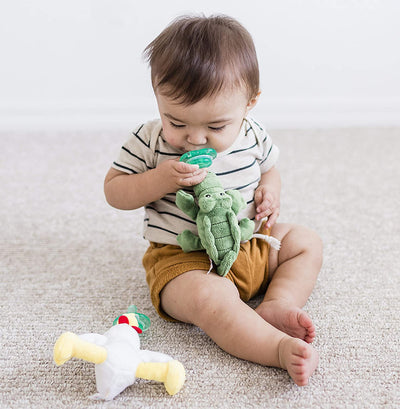 Nookums Paci-Plushies Buddies - Alligator Pacifier Holder - Plush Toy Includes Detachable Pacifier - Little Kooma