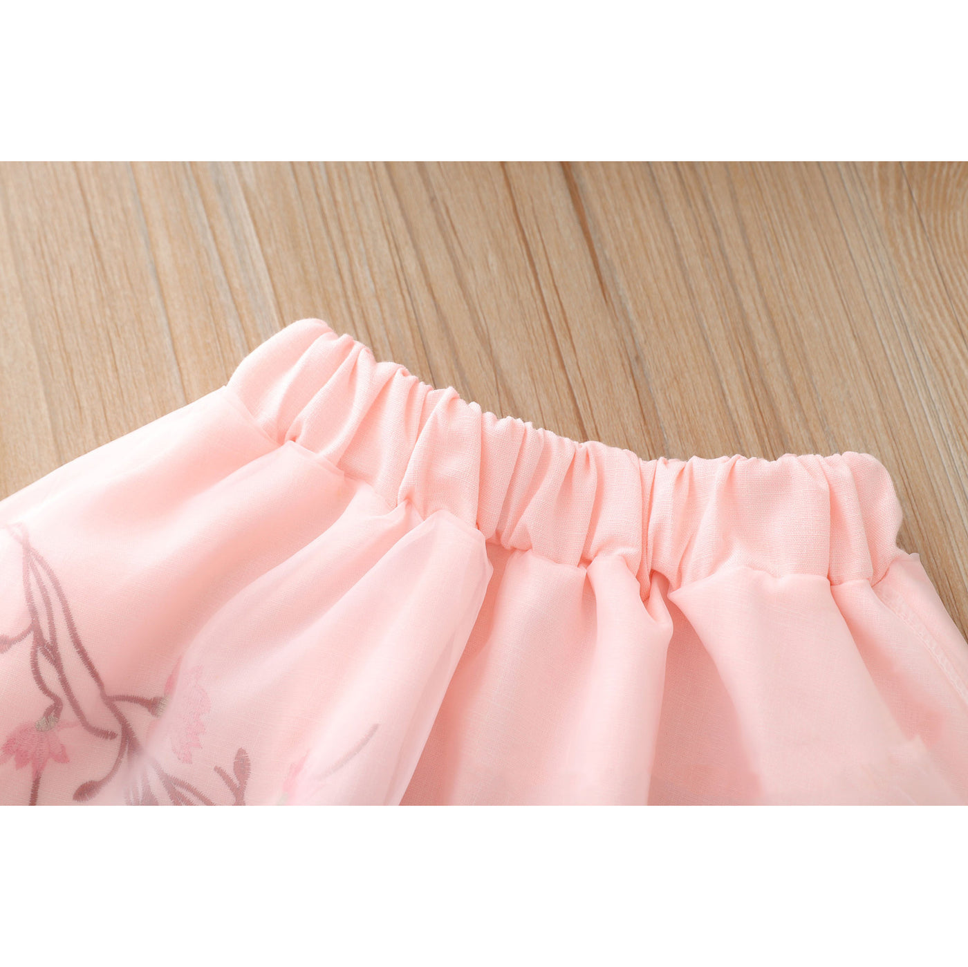 [KG06] Kids Girls Voile Cheongsam Set Top n Skirt Embroidered Flower n Butterfly CNY Chinese New Year Outfit - Little Kooma