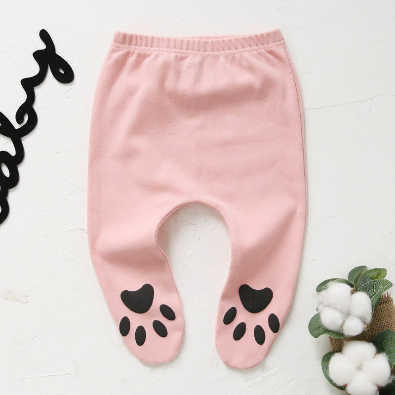 Baby Feet Covered Pants w Foot Prints - 0616 - Little Kooma
