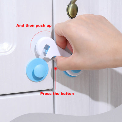 Baby Kids Drill Free Furniture Cabinet Cupboard Drawer Fridge Safety Lock 3M Adhesives Cabinet Latches - Little Kooma