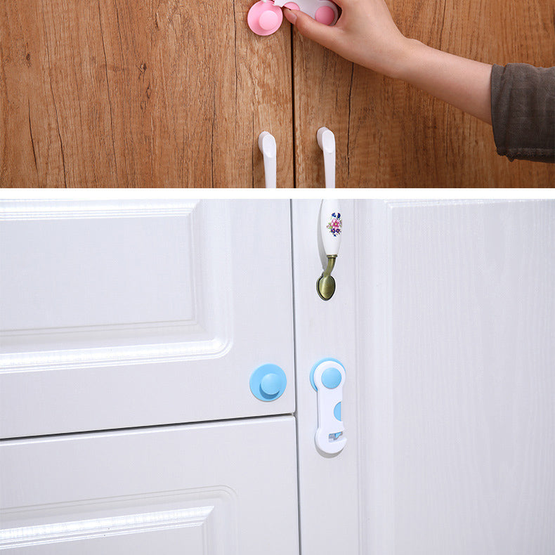 Baby Kids Drill Free Furniture Cabinet Cupboard Drawer Fridge Safety Lock 3M Adhesives Cabinet Latches - Little Kooma