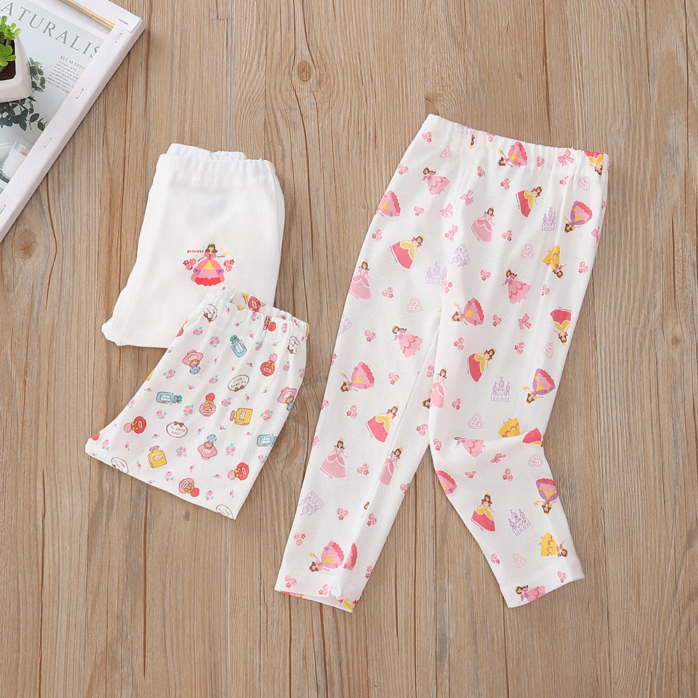 Baby Kid Girls Long Sleeve T-shirt Pants Pajamas Princess 3 Pack - Little Kooma