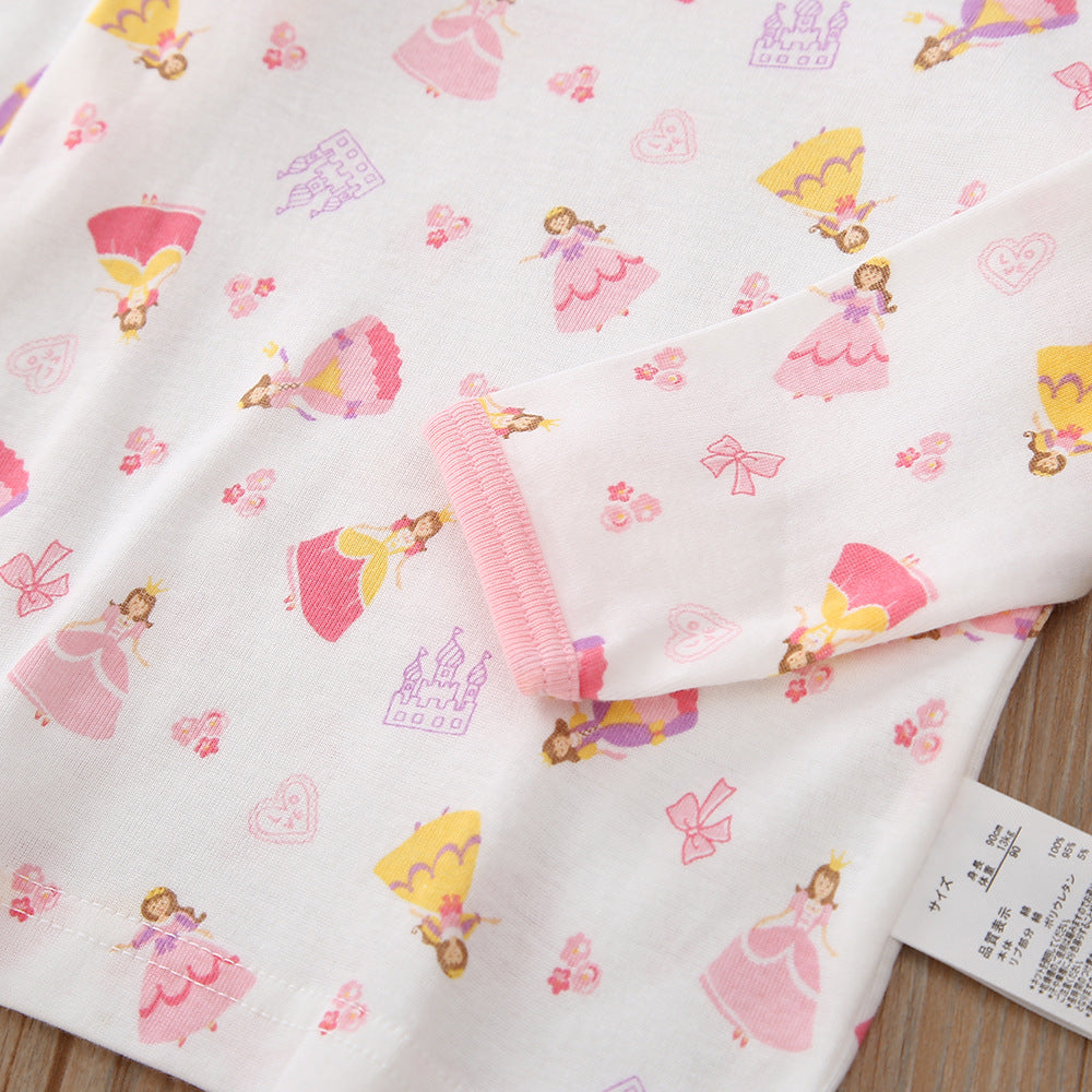 Baby Kid Girls Long Sleeve T-shirt Pants Pajamas Princess 3 Pack - Little Kooma