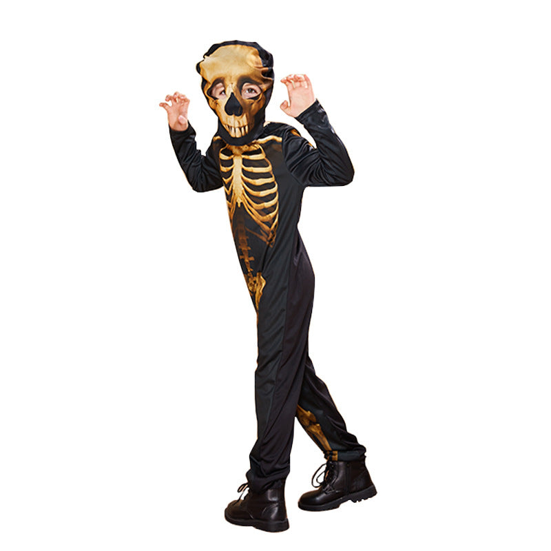 Kids Halloween Costume Golden Skeleton FT22553 - Little Kooma