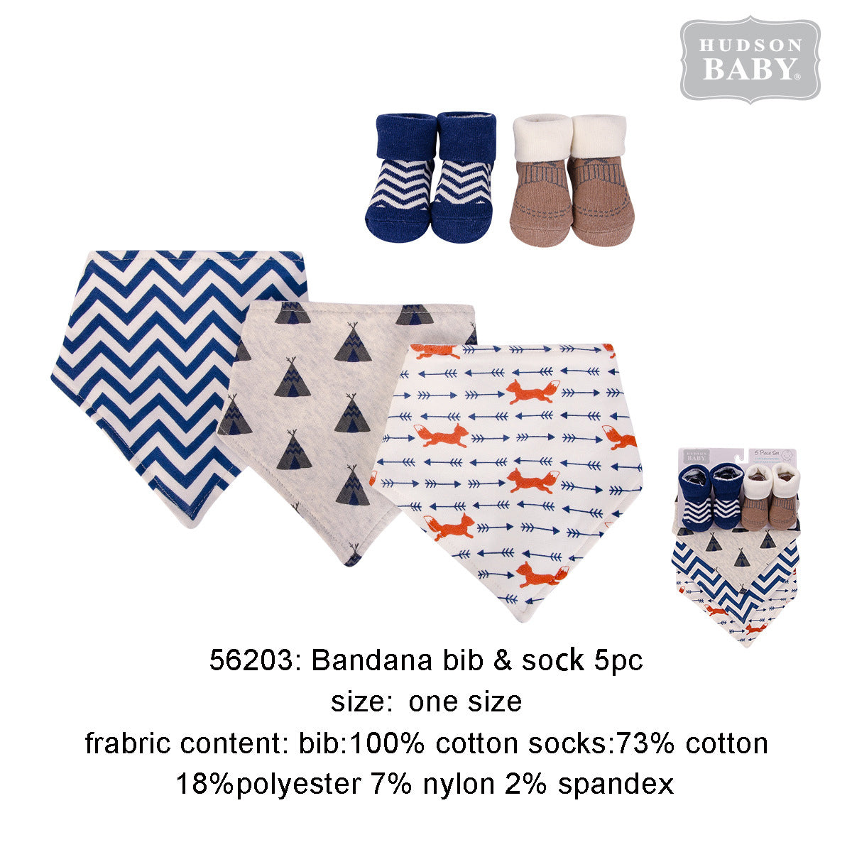 Hudson Baby Bibs n Socks 5 Pcs Pack - Little Kooma