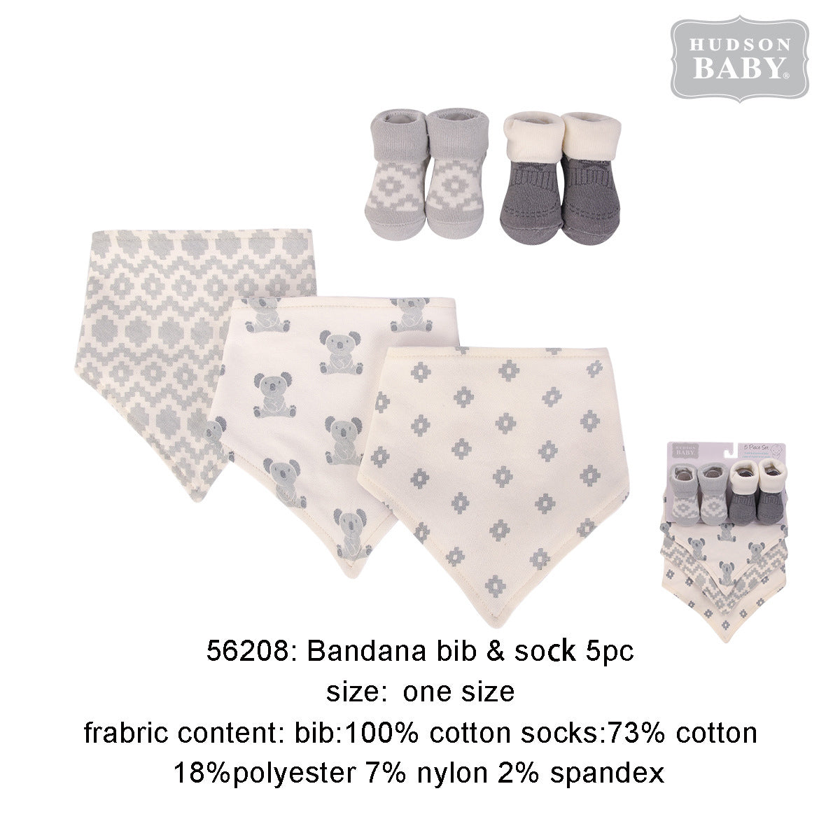 Hudson Baby Bibs n Socks 5 Pcs Pack - Little Kooma