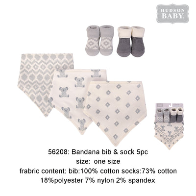Hudson Baby Bibs n Socks 5 Pcs Pack - Little Kooma