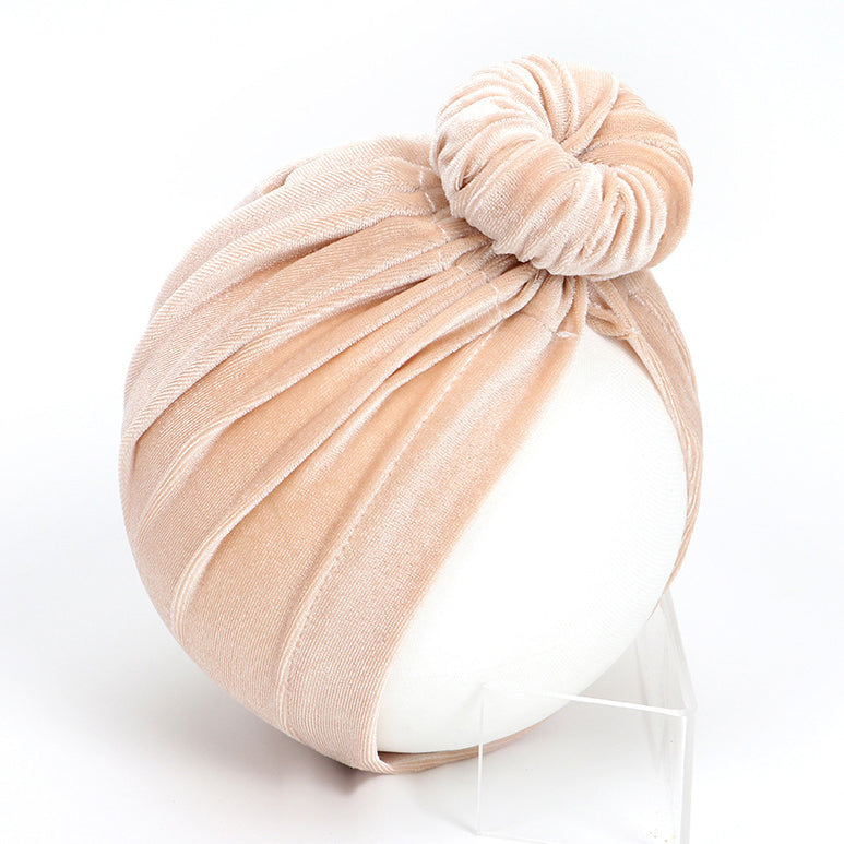 Baby Girl's Velour Turban Hat w Donut - 0816 - Little Kooma