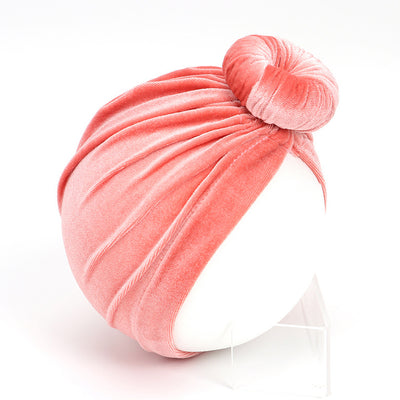 Baby Girl's Velour Turban Hat w Donut - 0816 - Little Kooma